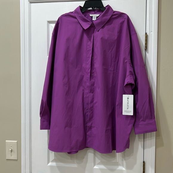 NWT Athleta Poplin Top purple size 3X - Picture 1 of 6